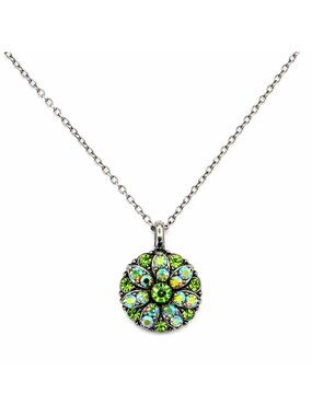 Mariana Swarovski Crystal Green Silver Tone Guardian Angel Pendant Necklace